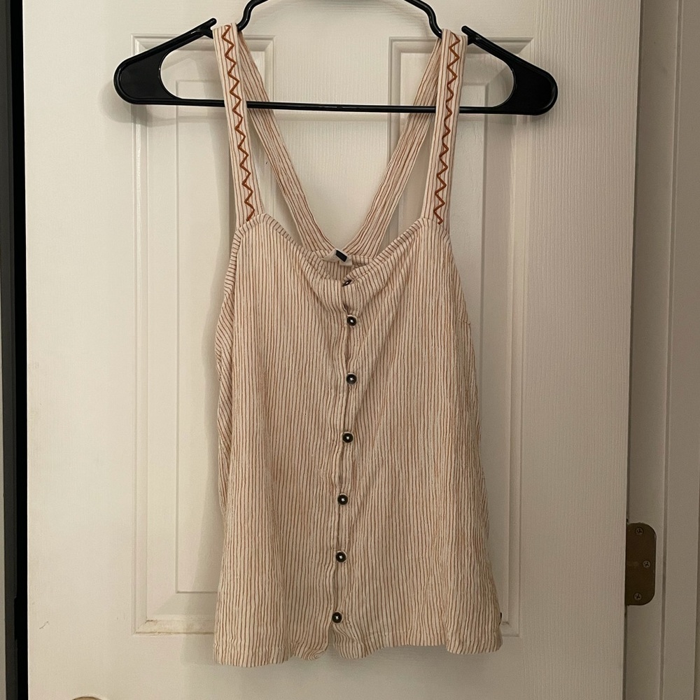 Roxy tank top size medium orange and cream stripes